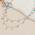Elegant Multi-Color Stone Layered Artificial Necklace